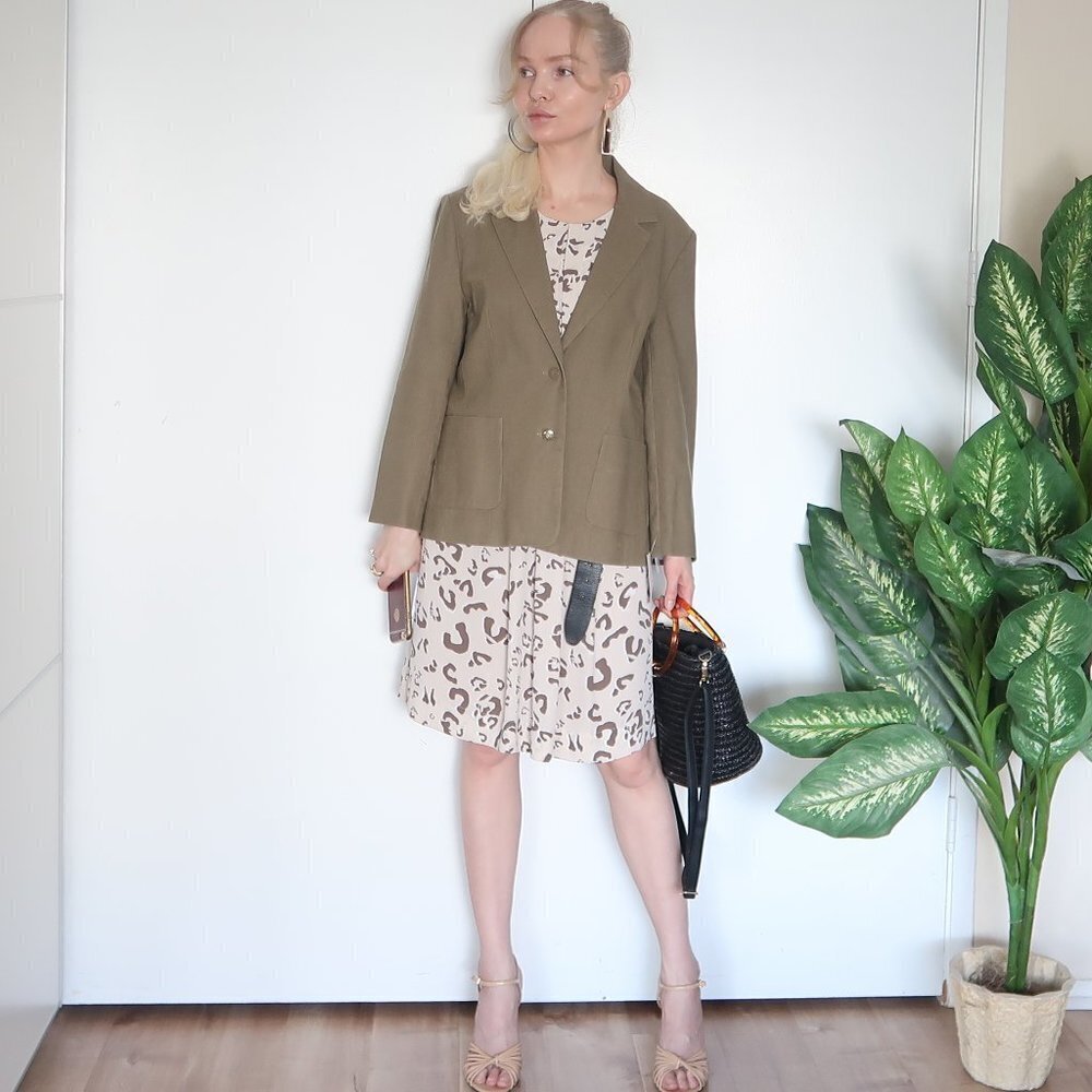 Beyond Vintage Single-breasted Linen Blend Blazer